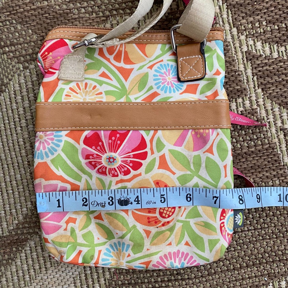 Lily Bloom Floral Print Adjustable Strap Zipper Crossbody Shoulder‎ Bag - Picture 5 of 7
